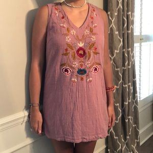 Size L linens embroidered tank dress.